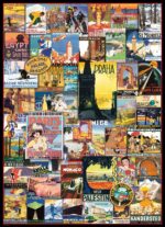 Dėlionė "Kelionė aplink pasaulį vintažiniai plakatai" 1000d. - Image 3