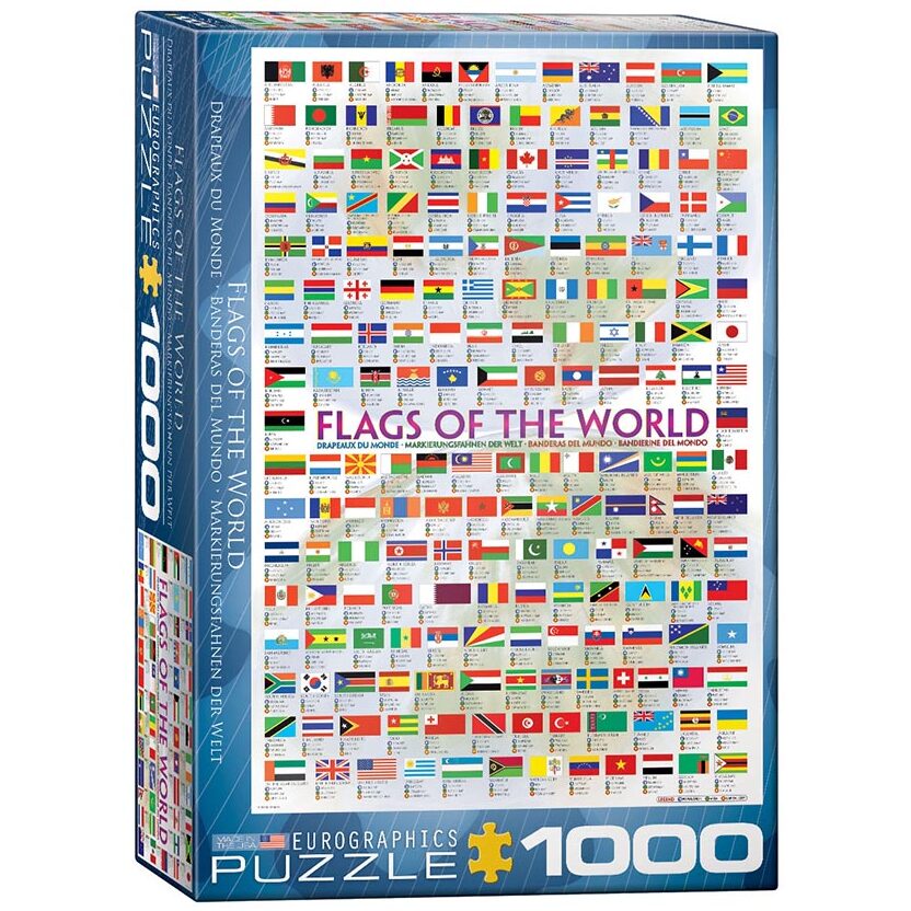 628136601283 Dėlionė Pasaulio vėliavos 1000 detalių