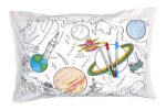 Pagalvės užvalkalas Eat Sleep Doodle, nuspalvink pats. 75x50cm Kosmoso tematikos - Image 2