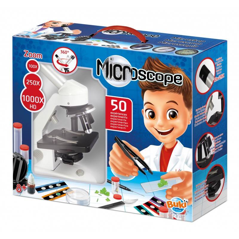 Mikroskopas, x100, x250, x 1000HD, su 50 eksperimentų - Protingos prekės, sumanūs žaislai