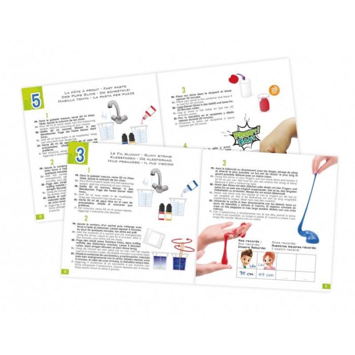 Eksperimentų rinkinys Mini Lab Slime šviečiantys tamsoje 6 užsiėmimai - Image 4