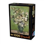 Dėlionė Rausvos rožės vazoje Vincentas van Gogas 1000d.