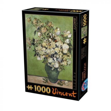 Dėlionė Rausvos rožės vazoje Vincentas van Gogas 1000d.