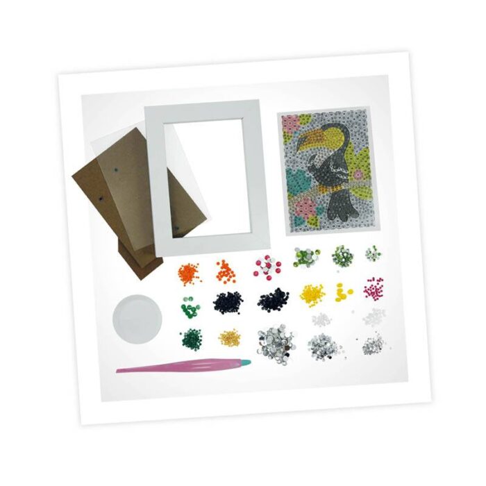 Kūrybinis rinkinys Blizgučių menas Tukanas 10x14cm - Image 2