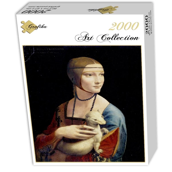 3663384003769 Dėlionė Dama su šermuonėliu. Leonardo da Vinci 1489-1490. 2000 DETALIŲ
