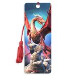 3D knygos skirtukas Raudonas drakonas