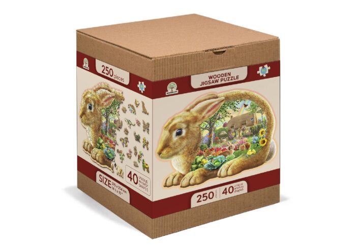 Medinė dėlionė „Sodo zuikis“, 250 detalių - Image 4
