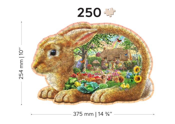 Medinė dėlionė „Sodo zuikis“, 250 detalių - Image 2