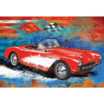 Dėlionė metalinėje dėžutėje Corvette