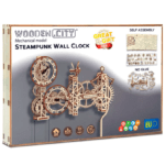 3D Medinis konstruktorius Steampunk sieninis laikrodis