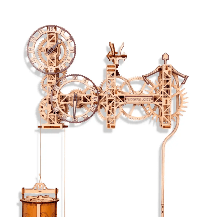 3D Medinis konstruktorius Steampunk sieninis laikrodis - Image 2