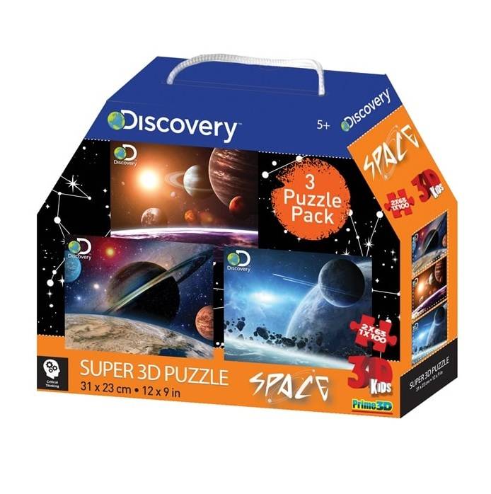 Smartworld.lt discovery 3d deliones kosmosas 1 Discovery 3D dėlionės Kosmosas. 3 dėlionės rinkinyje