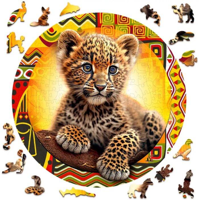 Medinė dėlionė Mielas mažas leopardas, 250 detalių