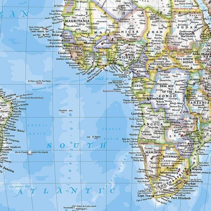 National Geographic Pasaulio žemėlapis su vėliavomis ir faktais (sulankstomas) 1:37,213,000