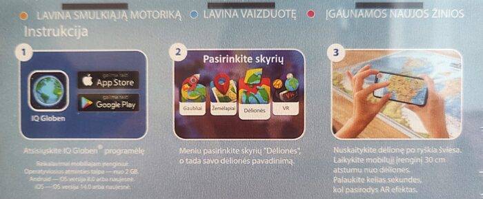 Interaktyvi medinė dėlionė Fizinio Pasaulio žemėlapis-pusrutuliai. LIETUVIŲ KALBA 120 - Image 5