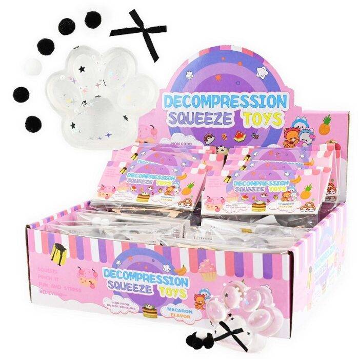 Katės letenelė squishy skaidri antsitresinis žaislas 7cm