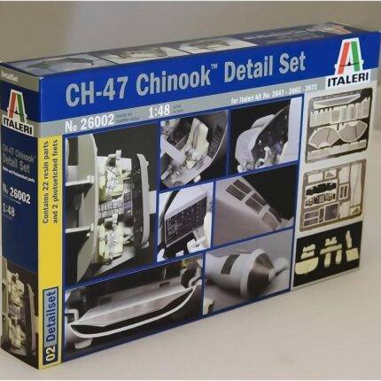Klijuojamas plastikinis modeliukas Chinook detalių rinkinys Italeri 1/48