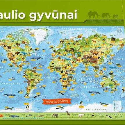 Dėlionė pasaulio gyvūnai lietuvių kalba 260