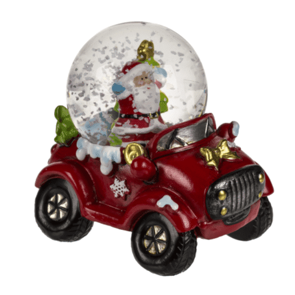 Kalėdinis sniego burbulas automobilyje