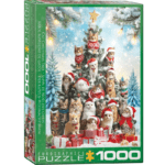 Dėlionė Kalėdinė eglutė Katės 1000