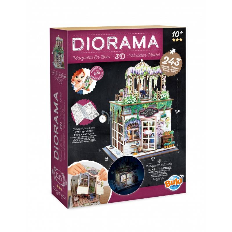 florist-diorama Diorama-dėlionė-miniatiūra Floristikos studija. 243 detalės, 14x17x22cm