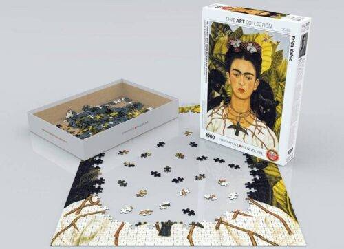 Dėlionė Frida Kahlo Autoportretas su erškėčių vėriniu ir kolibriu 1000 detalių